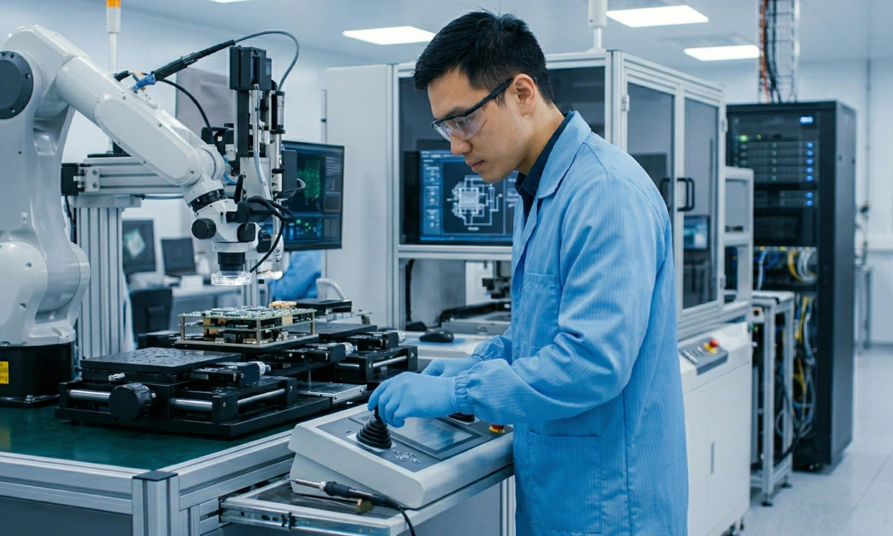 陆伍科技工程师正在调整设备参数